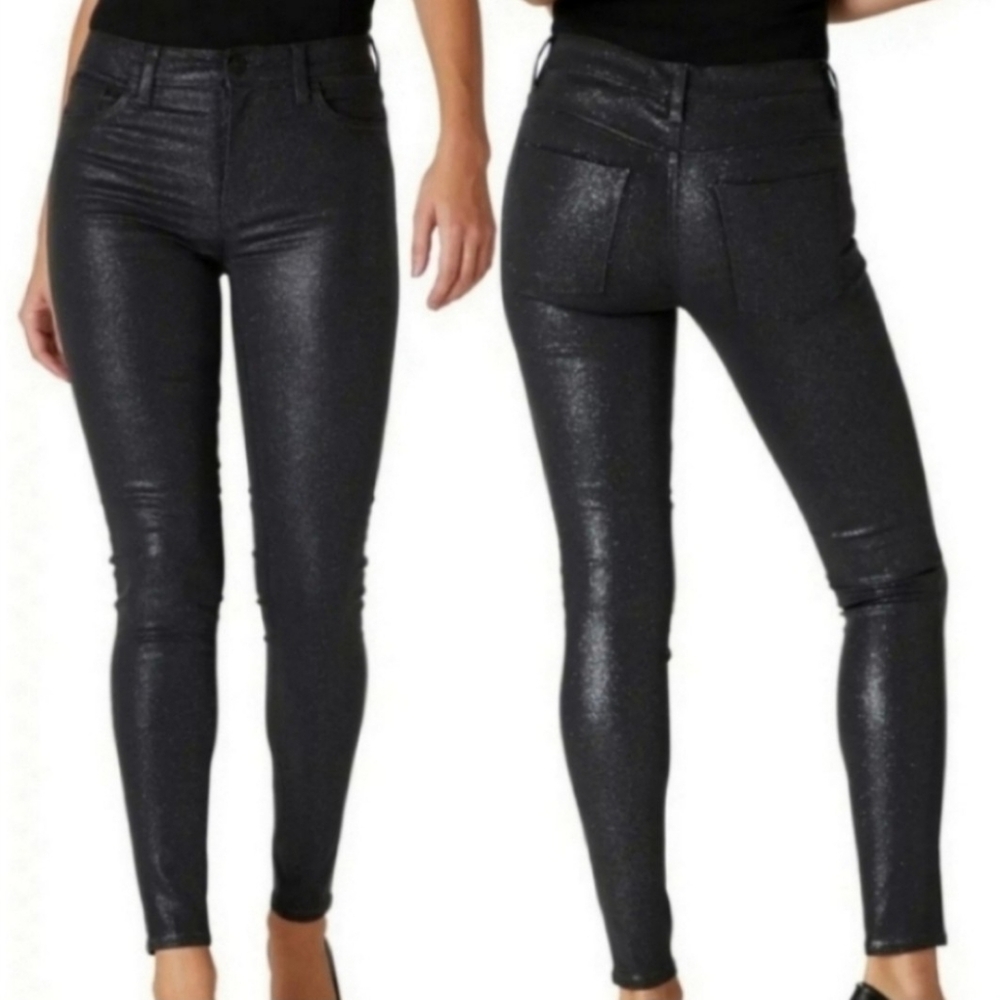 HUDSON Faux Leather NICO MIDRISE SUPER SKINNY Jeans